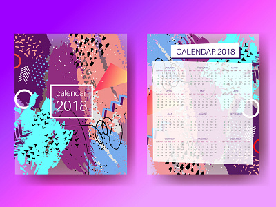 2018 Calendar by Amishka on Dribbble