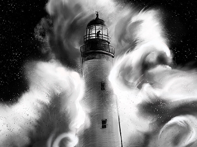 Lighthouse crash art drawing illustration sketch storyboard