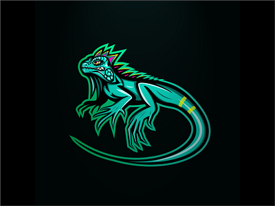 Iguana adobe iguana illustrator lizard logo reptile