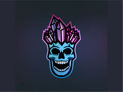 Crystal Skull Dribble avatar bright colorful crystal dark esports graphic mascot ominous skull vector