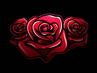 Roses adobe avatar awesome bright colorful creature dark esports flowers graphic illustrator logo pretty roses