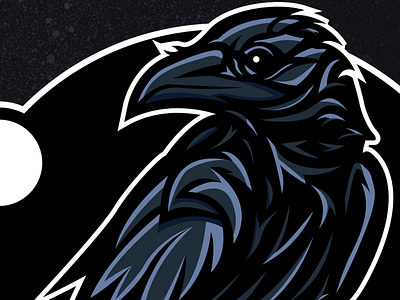 Raven close up adobe coo creative esports fun hureme illustrator procreate raven vector