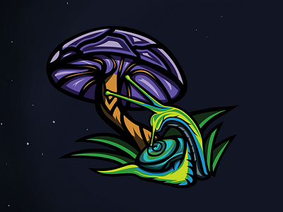Mystical Snail adobe art awesome fantasy hallucinogen illustrator mystical procreate psychedelic snail vector
