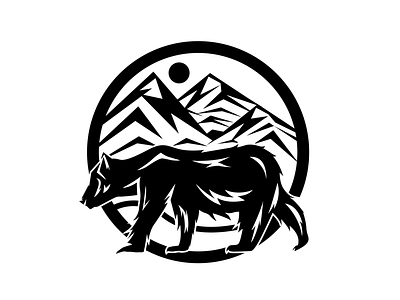 Bear adobe art bear illustrator logo mountain procreate t shirt design vector