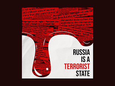 RUSSIA IS A TERRORIST STATE design graphic design illustration illustrator ukraine vector