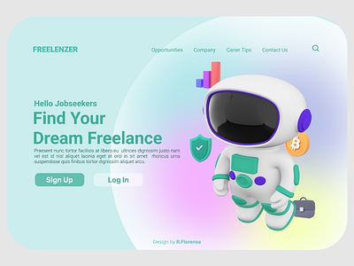 FREELENZER | HOMEPAGE UI DESIGN figma homepage illustration ui ux webdesign