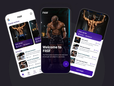 Fitness app app design typography ui ux