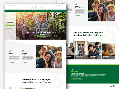 Green and green design landing page mockup web web design website