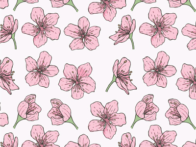 Blossom - repeat pattern flower pattern design pink repeat pattern surface pattern vector