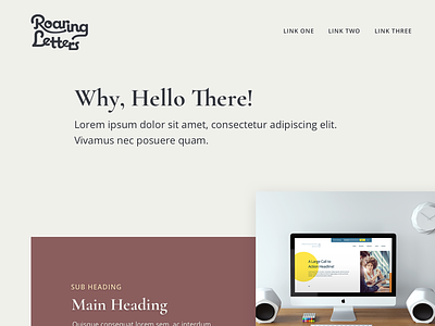 Roaring Letters Mockup design landing page web web design website