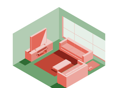 Isometric Living Room digital illustration illustration isometric isometric illustration livingroom vector illustration vectorart