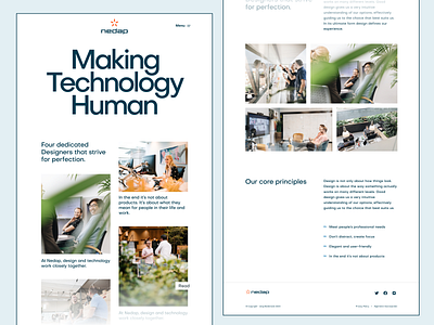Nedap Visual Exploration №1 design team desktop homepage image carousel landing page large header layout exploration studio web design white
