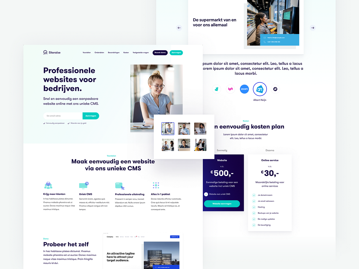 Siteraise Product Page by Rob Scholten for Strakzat on Dribbble