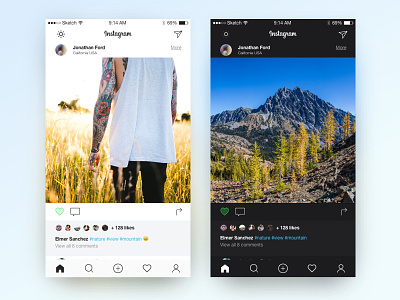 Instagram layout concept app branding concept culture flat instagram ios menu redesign ui ux