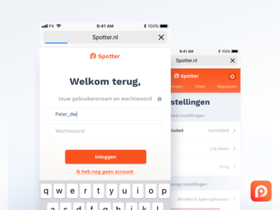 Spotter — Login Screen