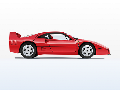 Nº5 Illustration — 1987 Ferrari F40 automotive car car illustration f40 ferrari illustration race car skeuomorphism sport car supercar