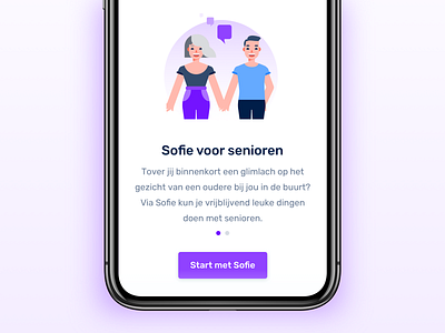 Sofie — Onboarding button chatbot clean mobile application illustration inputfield login onboarding overview registration search settings