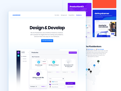 Pixeldenker — Updated Portfolio Website agency branding casestudy floating navigation minimal website design one page portfolio portfolio website product design profile avatar subtile shadow gradient