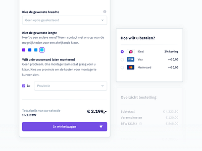 E-commerce — Product Detail Payment Components bank account basket checkbox checkout flow color selection component based design dashboard component library dashboad design with depth dropdown dropdowns payment radio button skeumorphic