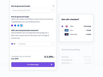 E-commerce — Product Detail Payment Components