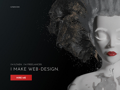 iltaen.com WIP 3d female model personal red lips sculpture web web design