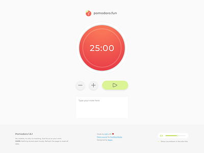 Pomodoro.fun app countdown counter neumorph neumorphism pomodoro timer timer app web web design website