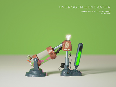 Oxygen Not Included: Hydrogen Generator fanart 3d asset fanart game illustration low poly lowpoly model oni oxygen not included