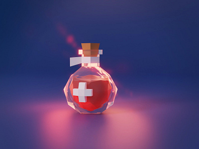 Health potion 3d asset game game asset health illustration low poly lowpoly mana model potion