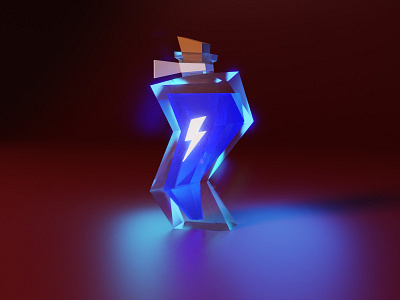 Energy Potion 3d bottle energy flask game game asset glow illustration liquid low poly lowpoly mana model