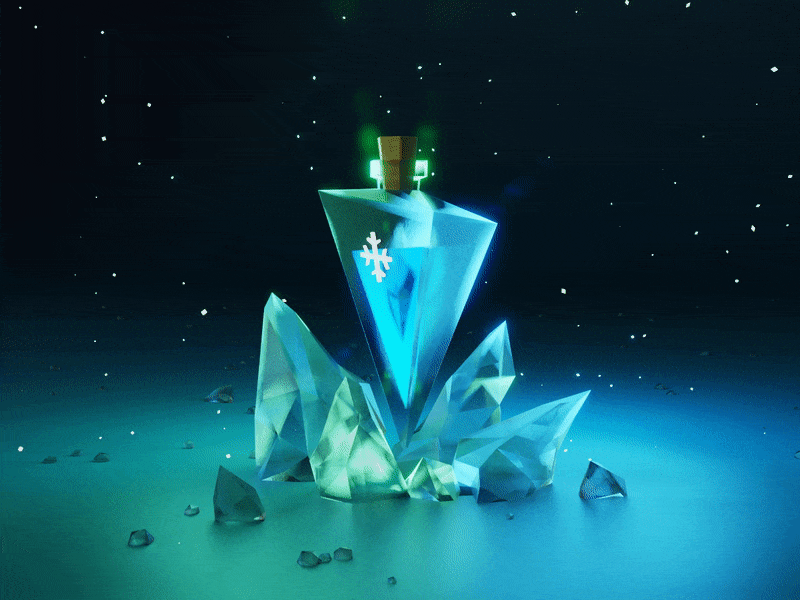 Potion of Frost 3d elixir fantasy frost game asset ice illustration low poly lowpoly model potion props