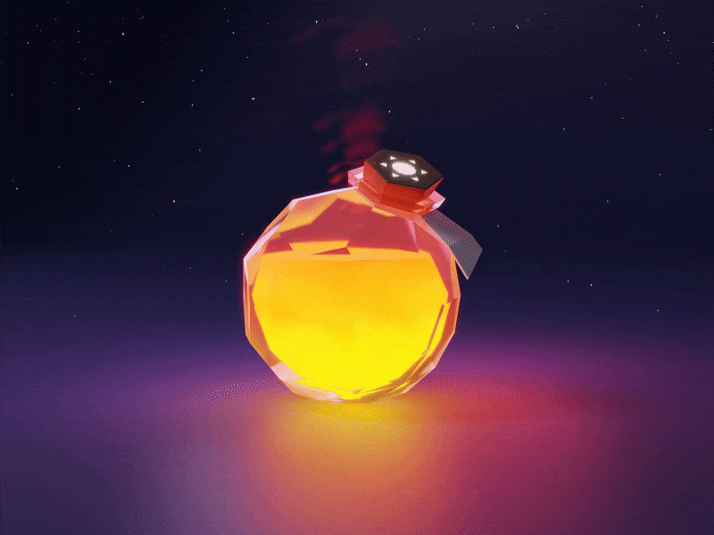 Potion of sunshine 3d elixir game game asset illustration low poly lowpoly model potion props