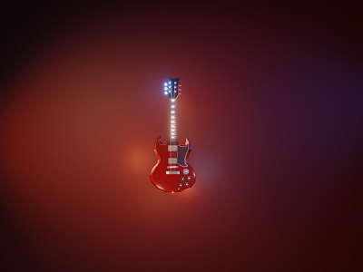 Gibson Angus Young SG: lowpoly fanart 3d guitar illustration low poly lowpoly model rock rocknroll