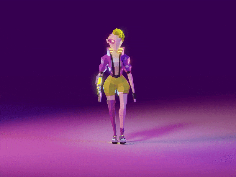 Lowpoly cybergirl 3d animation character game game asset girl low poly lowpoly model
