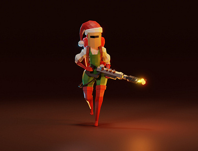 Lowpoly flamethrower girl 3d character character design fire flame flamethrower game asset girl illustration low poly lowpoly model