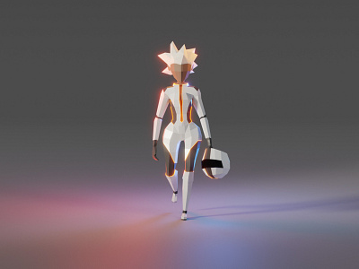 Lowpoly racer girl