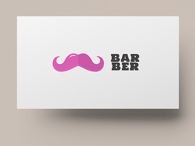 Pink Barber barber barbershop beard conservative defiant deviant logo moustache pink question untipical