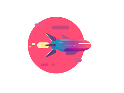 Sun Shuttle flight illustration pink purpur rocket shuttle space sunset vector vector illustration