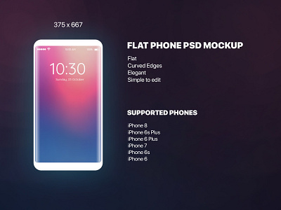 Flat FREE PSD phone mockup - Freebie