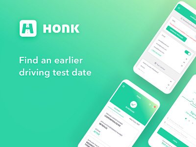 Mobile App UI/UX Design app drive driver driving exam gradient green mobile mobile app test