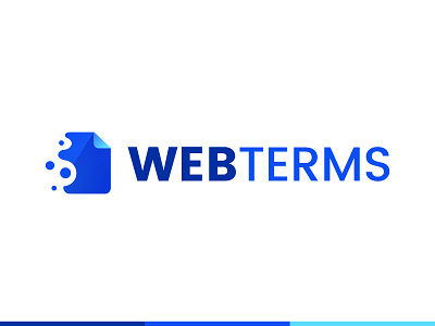 Logo for webterms agreement blue branding design document legal logo logotype paper