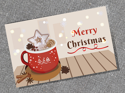 Greeting card with holidays and Christmas app branding chr graphic design illustration vector