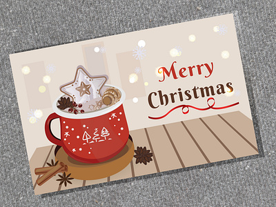 Greeting card with holidays and Christmas