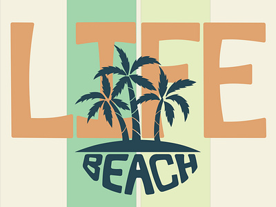 Beach Life beach coconut tree design digital art ecology graphic green illustration island life mother nature nature ocean open water palm tree paul chon sea seaside tropic sea tropical land