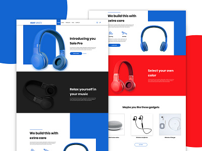 Beast gadgets landing page concept business colorful corporate design gadgets headphone landingpage music speaker template ui ui design web application design website