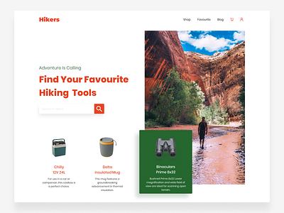 Hiking website Landing page UI Concept colorful design hiking hiking web template ui website