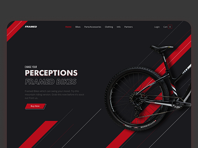 Framed Bike Hero Section redesign bike colorful corporate design ui ui design website website redesign website ui