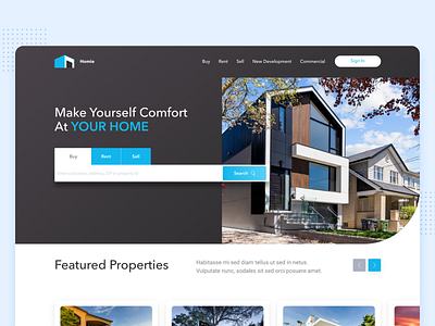 Real estate landing page colorful corporate design landing page real estate ui website