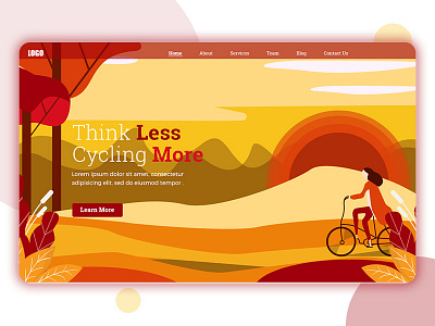 Cycling Header business colorful corporate cycling design illustration sports ui web application design web ui web ui design website