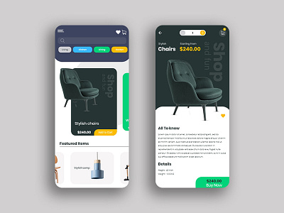 Furniture selling app UI