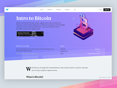 Bitcoin Header Learn Guide bitcoin gradients guide header isometric